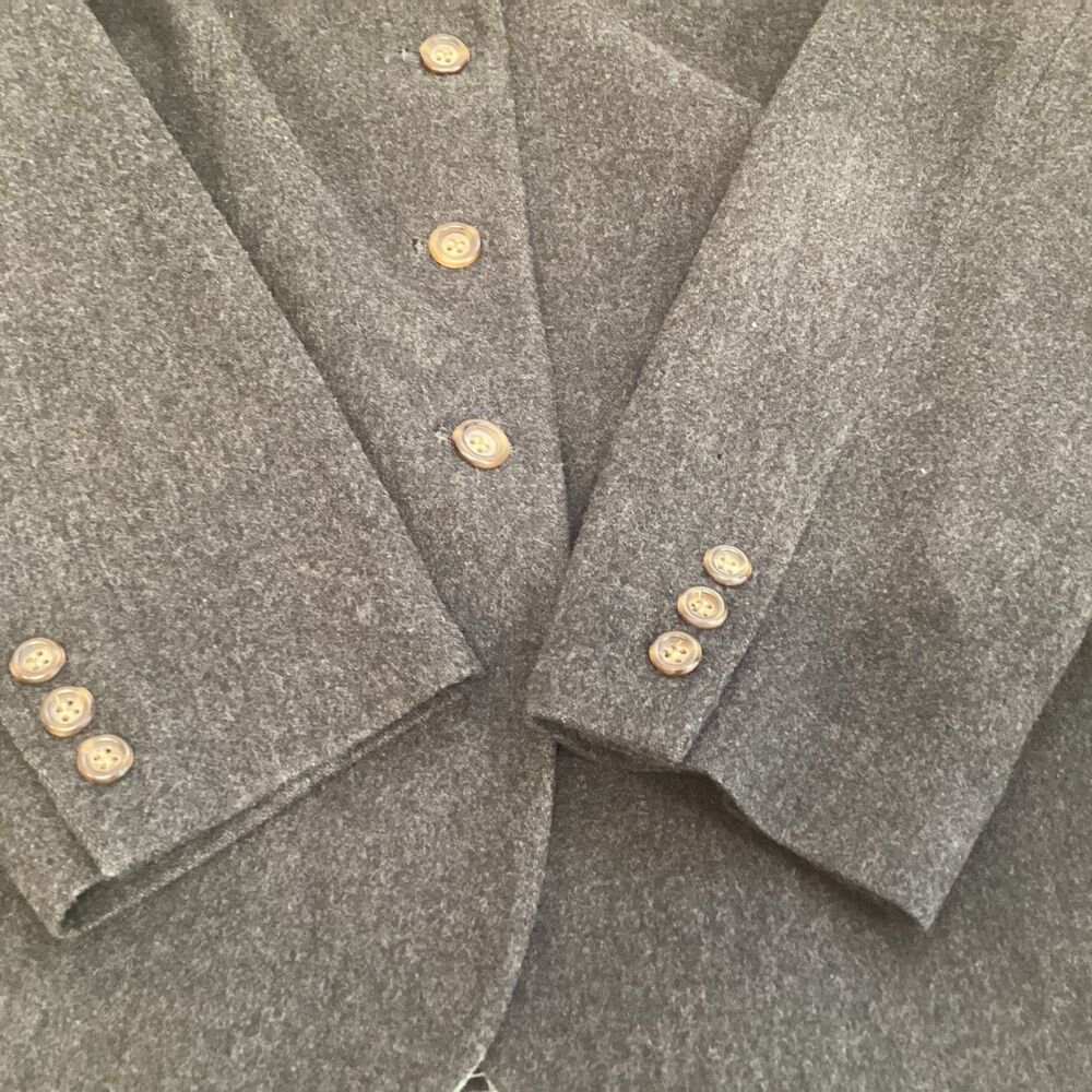 vintage ll bean womens jacket 16P gray wool, cashmere lined classic - Picture 10 of 10
